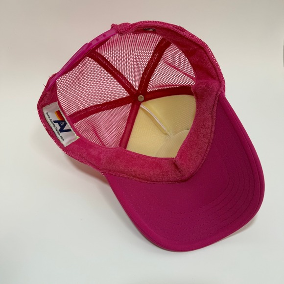 Aviator Nation Trucker Hat Pink Smiley Face Snapback Retro Surf Skate Y2K - Picture 8 of 8